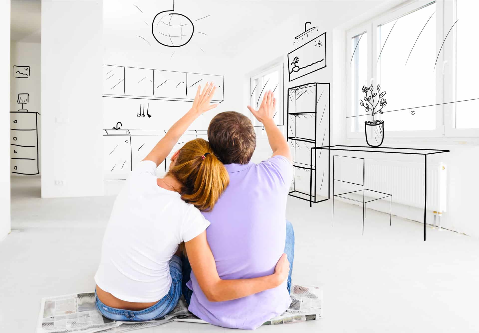 Candid Home Inspections - a happy couple imagining the interior design while buying a home